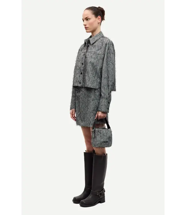 Samsøe Samsøe Sasofila shirt black white herringbone