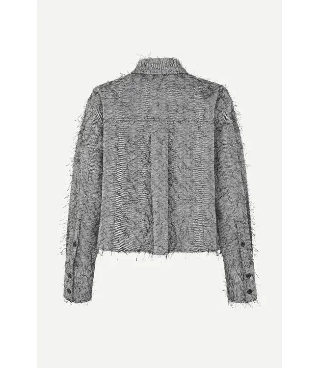 Samsøe Samsøe Sasofila shirt black white herringbone