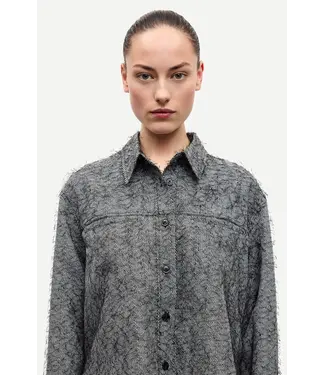 Samsøe Samsøe Sasofila shirt black white herringbone