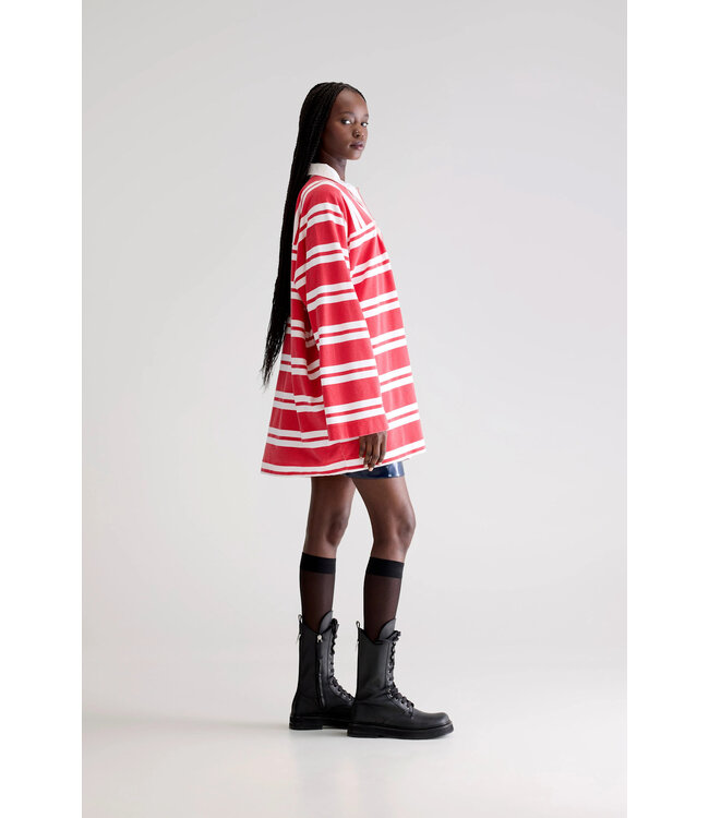 Bellerose Foogy polo dress stripe B red