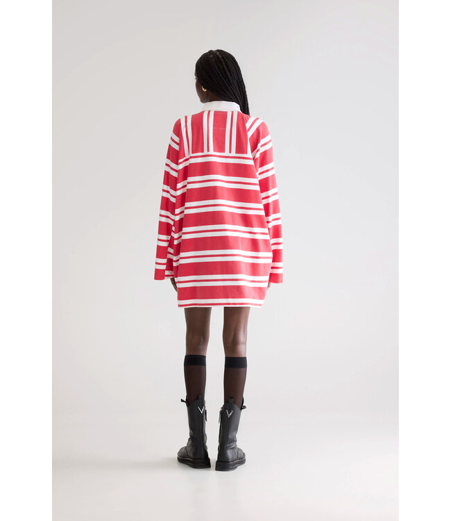 Bellerose Foogy polo dress stripe B red