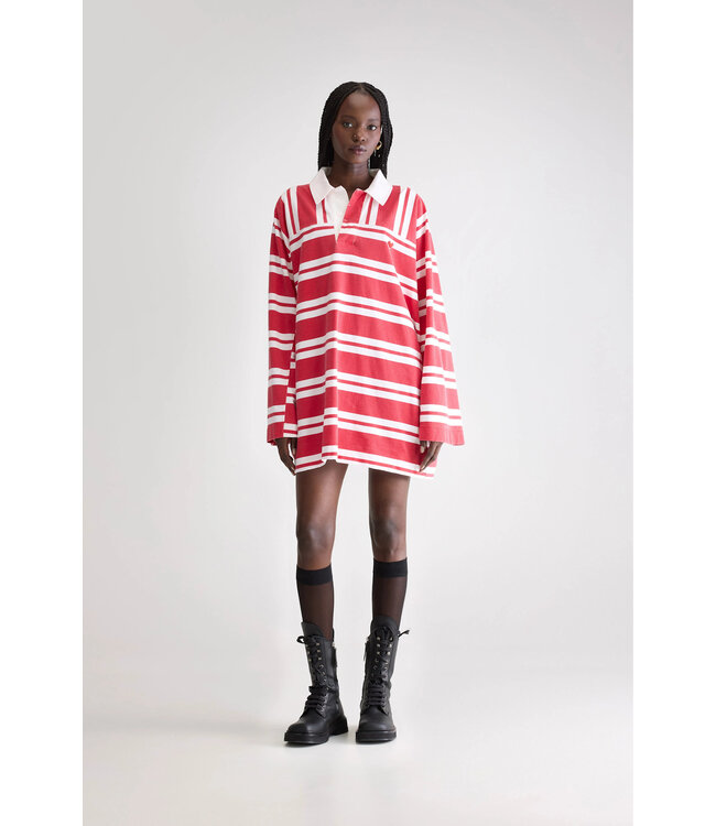Bellerose Foogy polo dress stripe B red