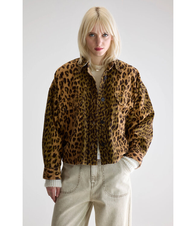 Bellerose Wyat combo overshirt leopard