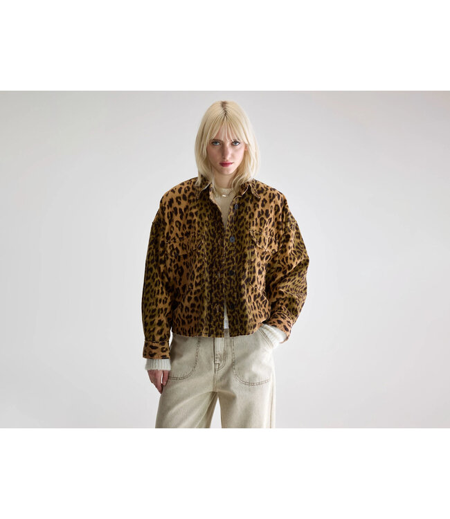 Bellerose Wyat combo overshirt leopard