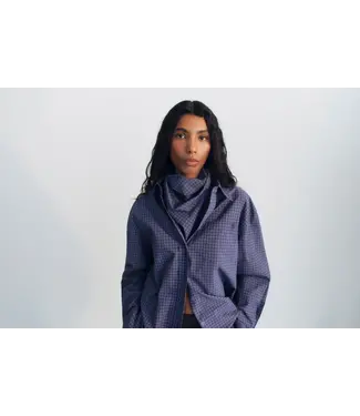 The New Society Estela shirt check shirt blue