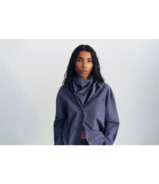 The New Society Estela shirt check shirt blue