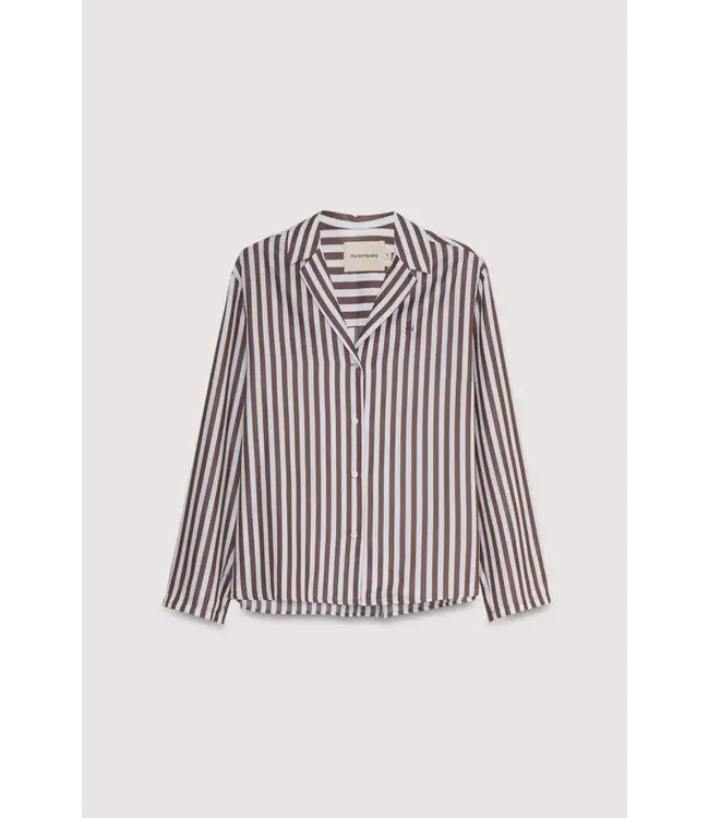 The New Society Anika shirt roast stripes brown
