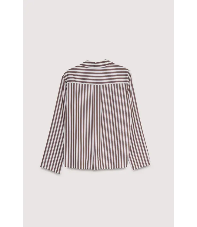 The New Society Anika shirt roast stripes brown