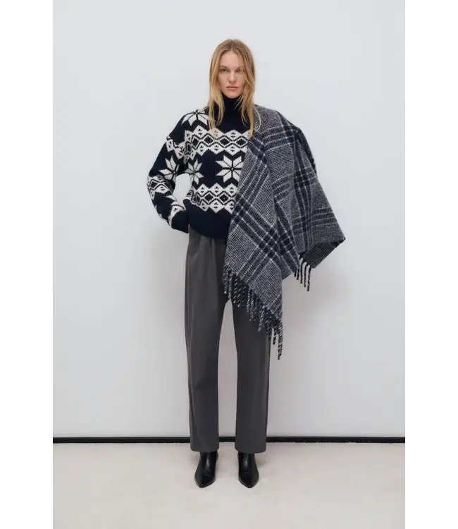 The New Society Brisa poncho infinity navy