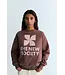 The New Society TNS logo sweater roast brown