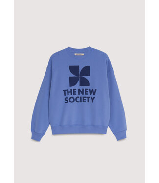 The New Society TNS logo sweater starlight blue
