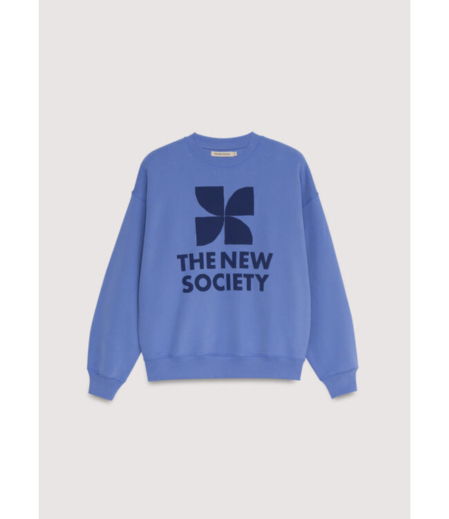 The New Society TNS logo sweater starlight blue