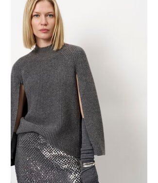 Dante 6 Romi Cape Sweater granite grey