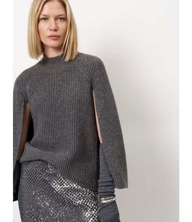 Dante 6 Romi Cape Sweater granite grey