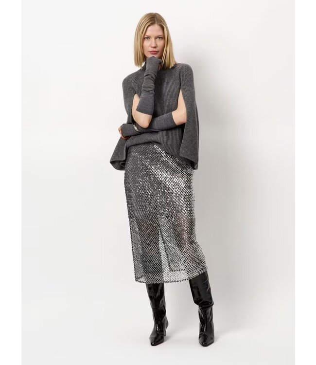 Dante 6 Romi Cape Sweater granite grey