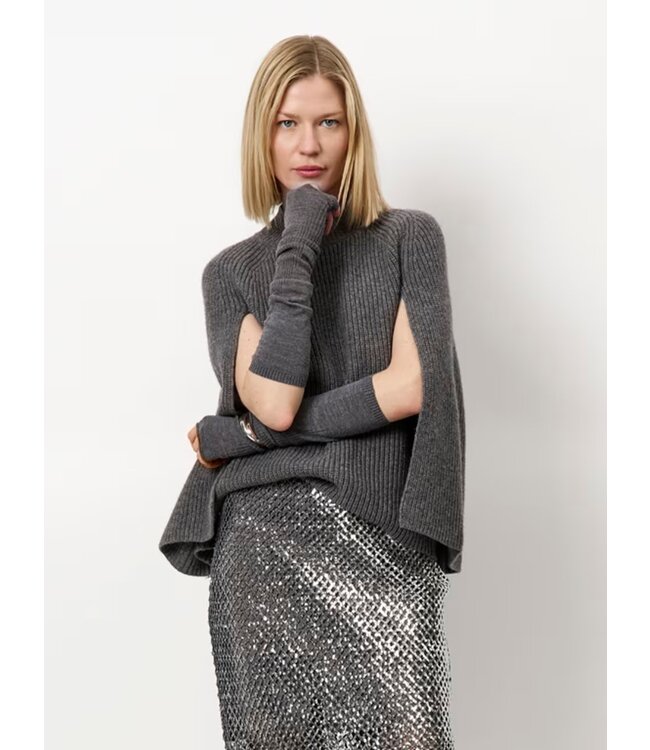 Dante 6 Romi Cape Sweater granite grey