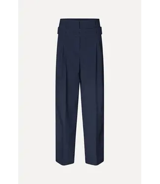 Stine Goya Belted Tailored Pants Dark Blue