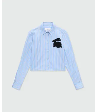 MSGM Camicia Shirt Light Blue Stripe
