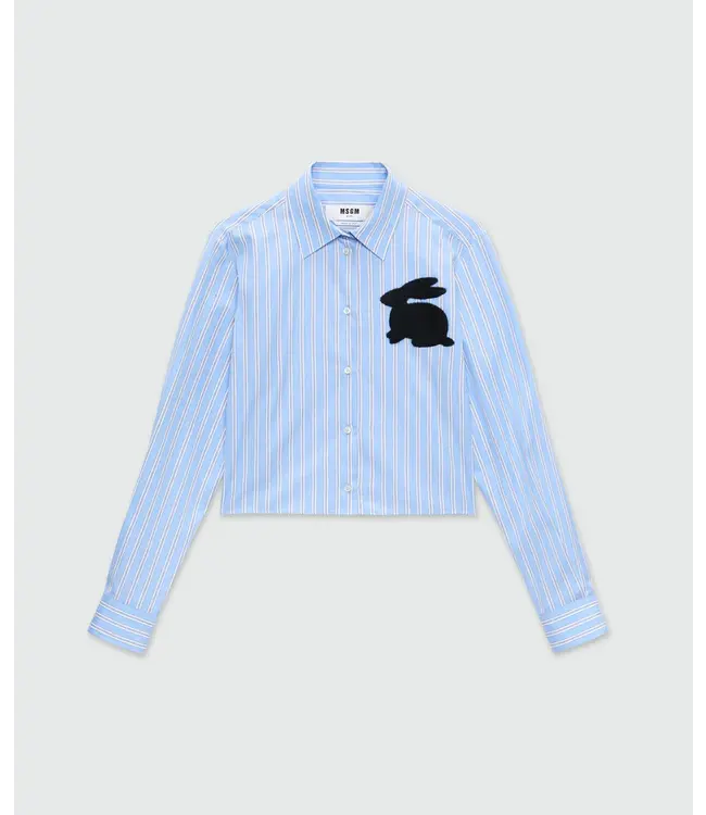 MSGM Camicia Shirt Light Blue Stripe