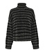 Gestuz Alpha Rollneck Striped Charcoal Black