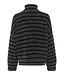 Gestuz Alpha Rollneck Striped Charcoal Black