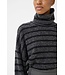 Gestuz Alpha Rollneck Striped Charcoal Black