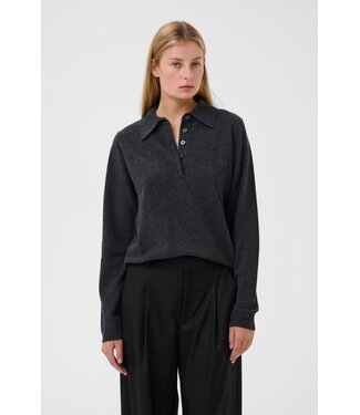 Gestuz Manzi Polo Pullover Deep Graphite Melange