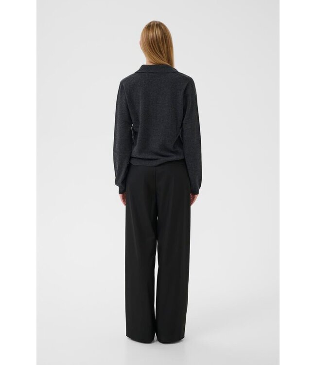 Gestuz Manzi Polo Pullover Deep Graphite Melange