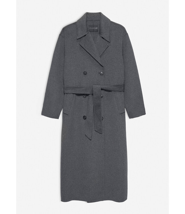 Studio AR Mae Wool Blend Dark Grey Melange