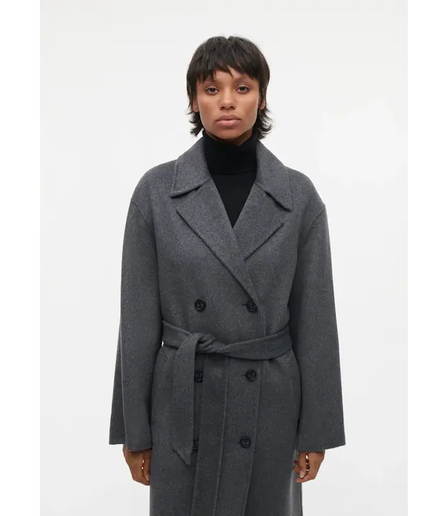 Studio AR Mae Wool Blend Dark Grey Melange