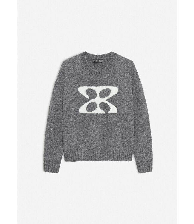Studio AR Kirsten Boucle Knit Raven Melange
