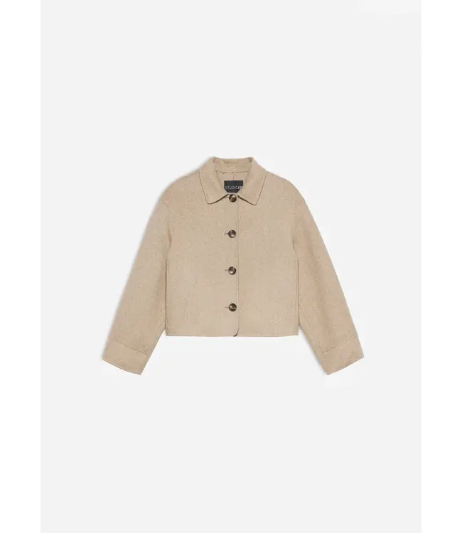 Studio AR Nicolina Wool Jacket Dark Beige Melange