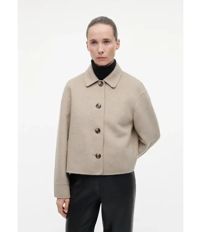 Studio AR Nicolina Wool Jacket Dark Beige Melange