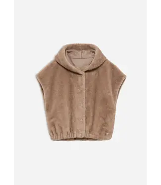Studio AR Olena Reversible Faux Fur Gilet Camel