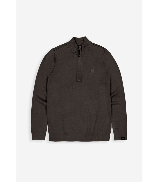 Butcher of Blue Clifden Halfzip sweater topaz brown