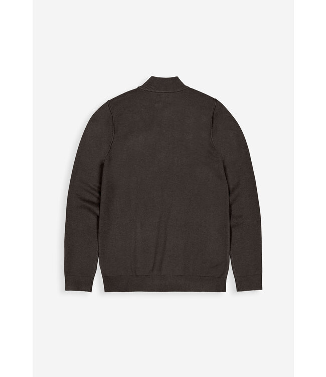 Butcher of Blue Clifden Halfzip sweater topaz brown