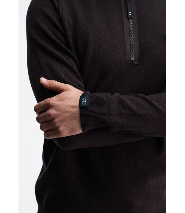 Butcher of Blue Clifden Halfzip sweater topaz brown
