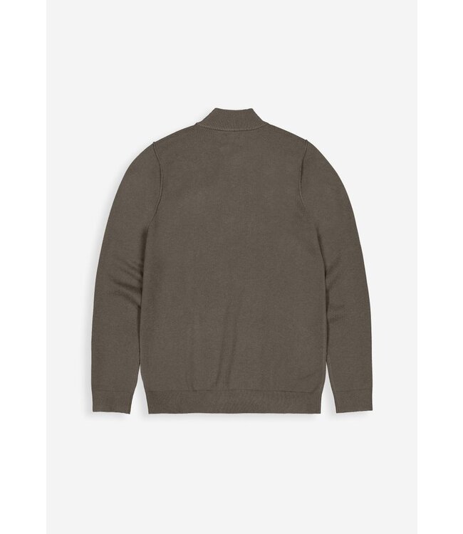 Butcher of Blue Clifden Halfzip sweater mocha brown