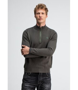 Butcher of Blue Clifden Halfzip sweater mocha brown