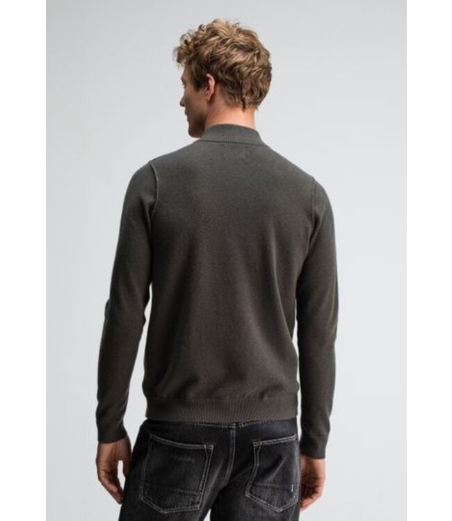 Butcher of Blue Clifden Halfzip sweater mocha brown