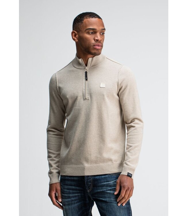 Butcher of Blue Clifden Halfzip sweater light sand