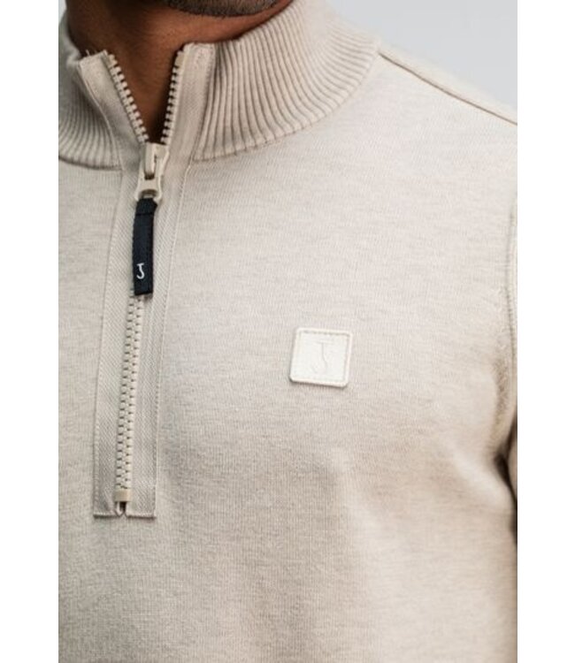 Butcher of Blue Clifden Halfzip sweater light sand