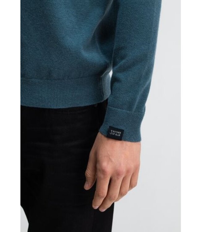Butcher of Blue Clifden Halfzip sweater schmutz blau