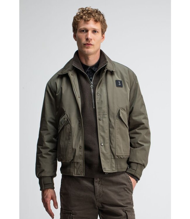 Butcher of Blue Carlo Satin Bomber Dk. Granite Green