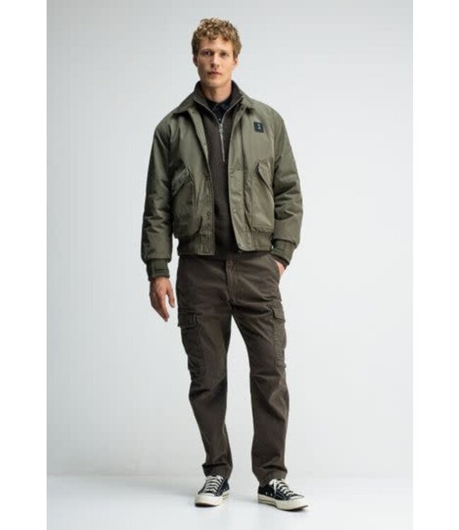 Butcher of Blue Carlo Satin Bomber Dk. Granite Green