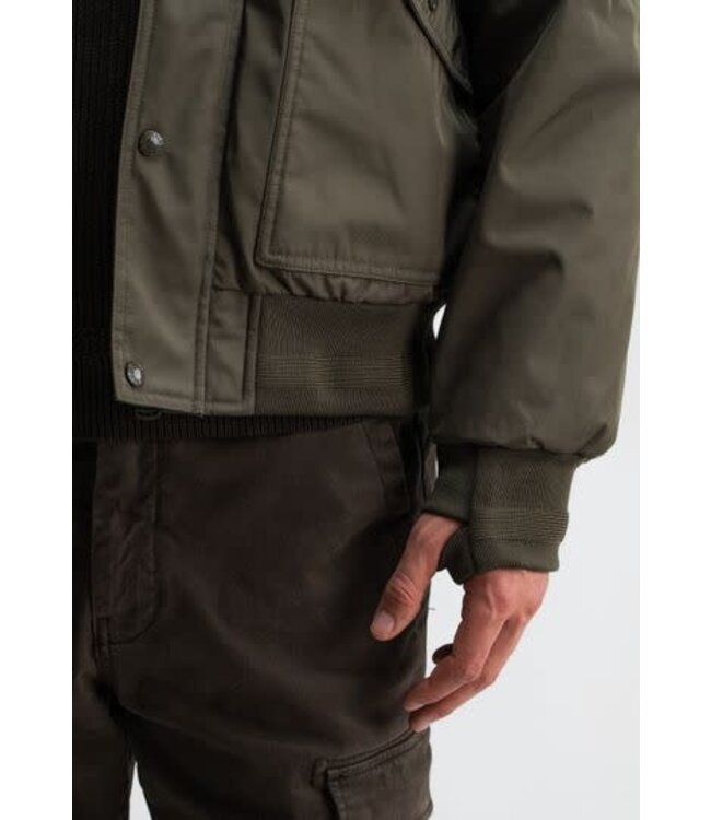 Butcher of Blue Carlo Satin Bomber Dk. Granite Green