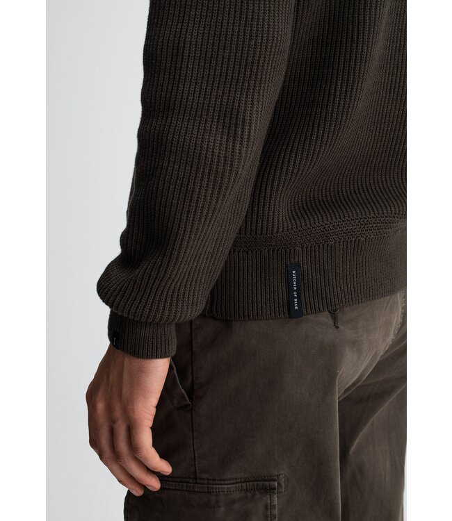 Butcher of Blue Galway crewneck mocha brown