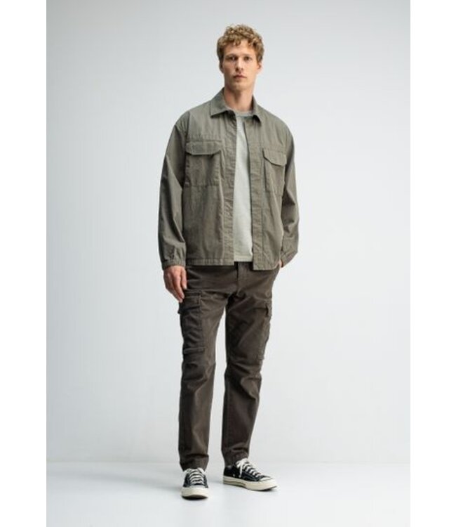 Butcher of Blue Dan cotton overshirt DK. granite green