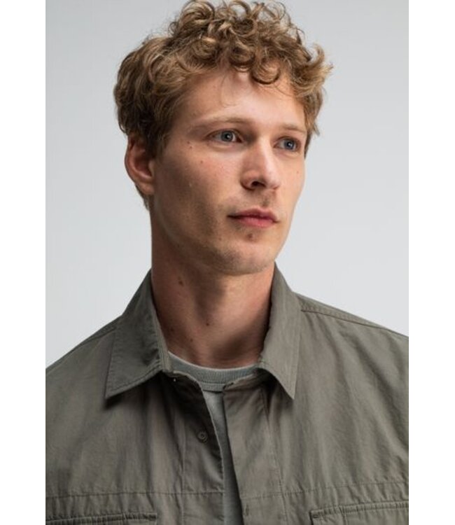 Butcher of Blue Dan cotton overshirt DK. granite green