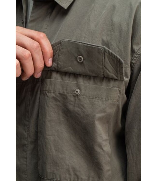 Butcher of Blue Dan cotton overshirt DK. granite green